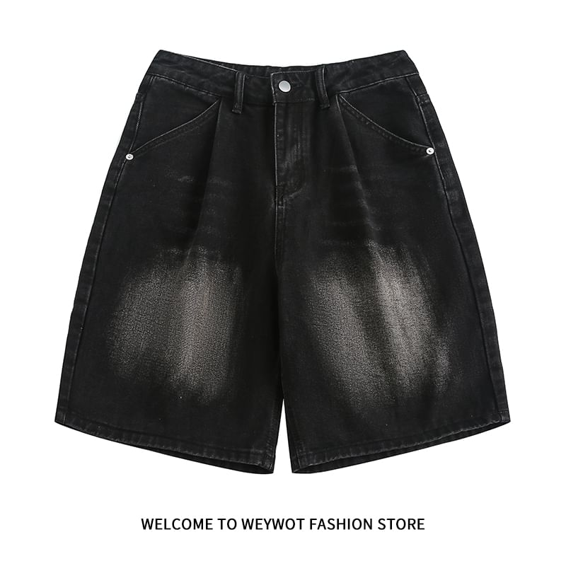 Sagidolls - Mid Rise Washed Denim Shorts