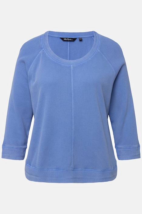 Sweatshirt, Waffelstruktur, Rundhals, 3/4-Arm