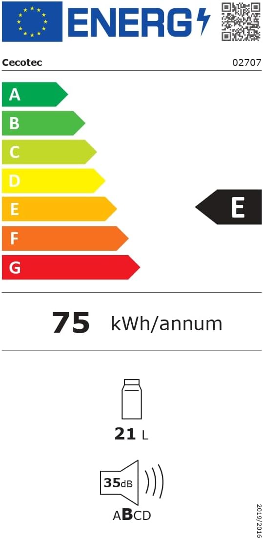 Cecotec Cave à vin 8 bouteilles Bolero Grandsommelier 830 coolcrystal, Refroidissement thermoélectrique, Température réglable entre 8 et 18°C, Commande tactile et affichage, Gaz non nocif.