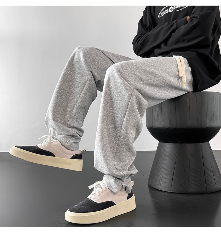 emeisa - Trekkoord taille effen kikker sluiting rechte pijpen joggingbroek