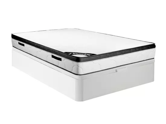 Ensemble 160 x 200 cm sommier coffre blanc + matelas mousse ép.30cm - SOLAK de YSMÉE
