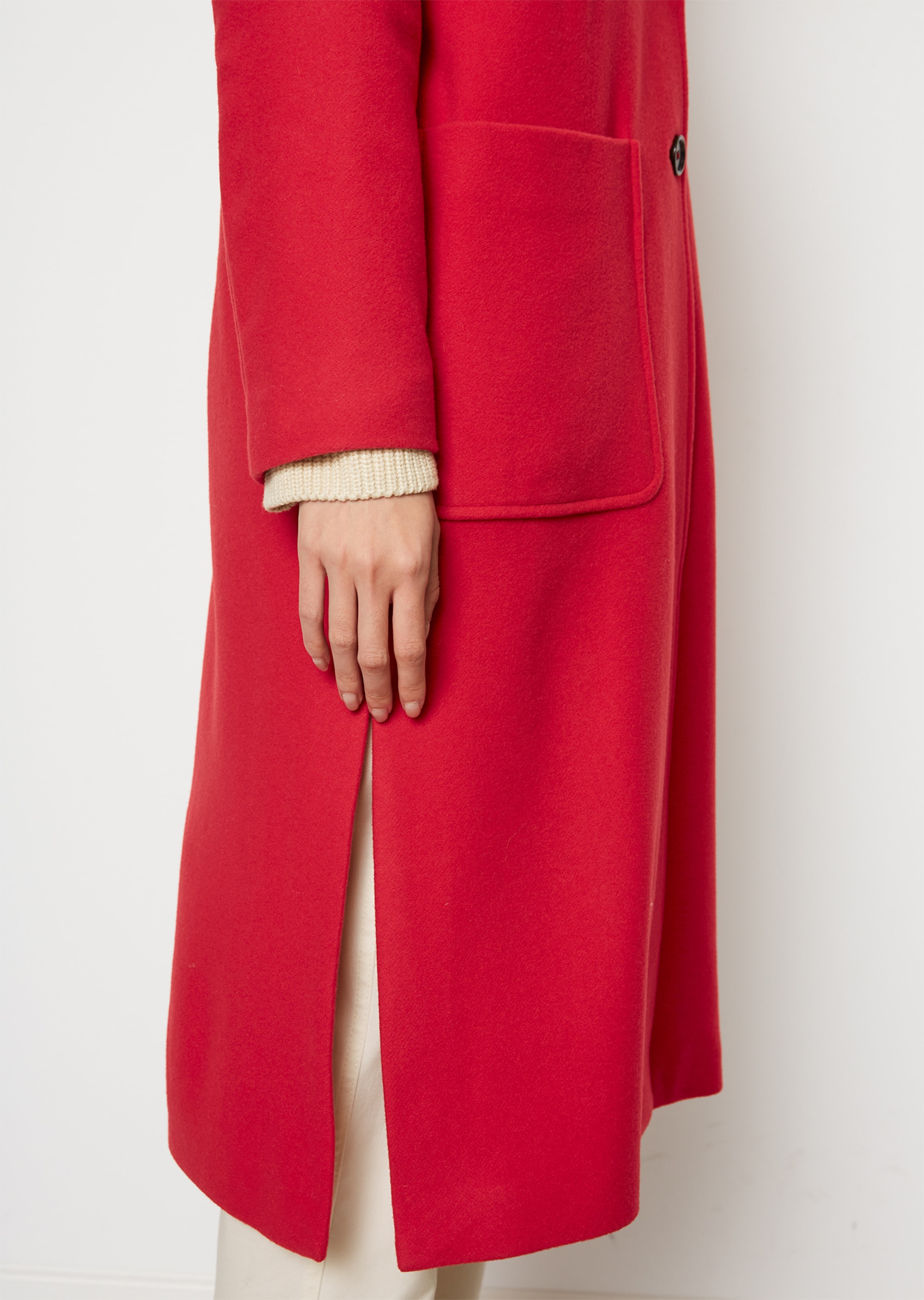 Blazer-Wollmantel fitted aus italienischem Wolle-Mix