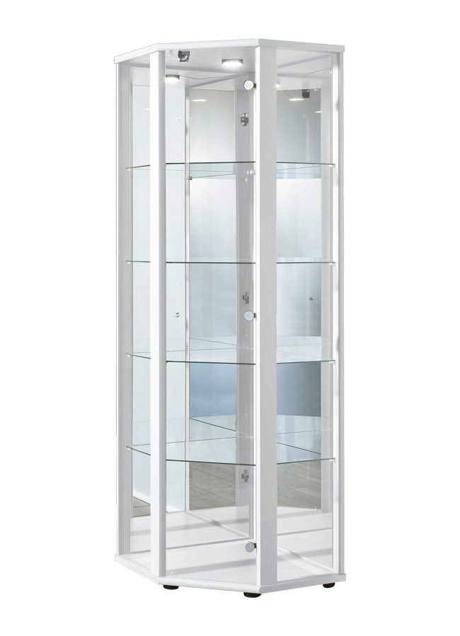 Eck-Vitrine mit LED-Beleuchtung