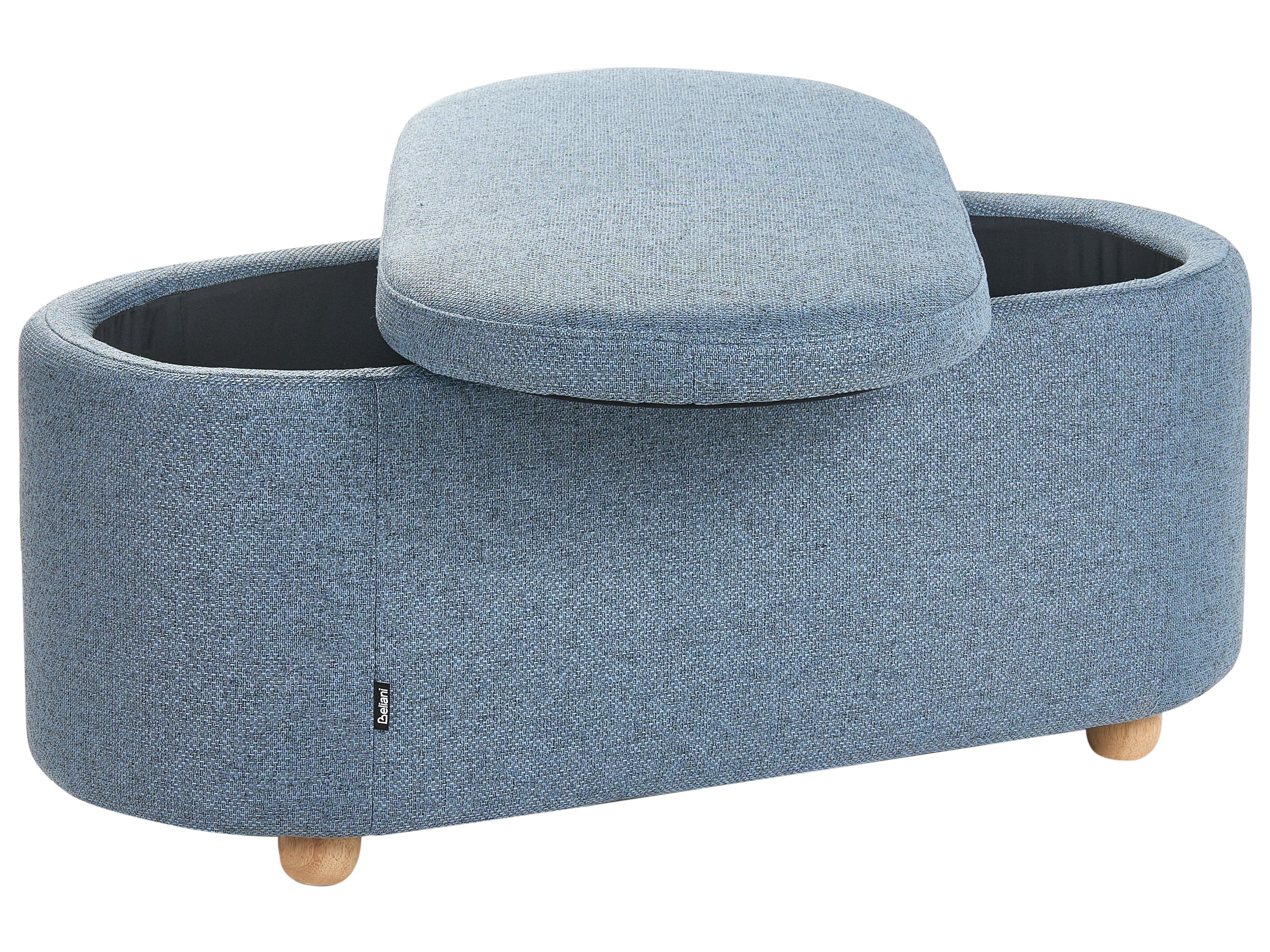 Bankje met opbergruimte HAYWARD Stof 98 cm 44 cm Blauw