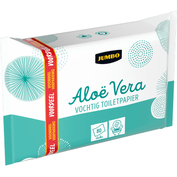 Jumbo Vochtig Toiletpapier Aloë Vera Voordeelverpakking 80 Stuks