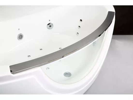 Baignoire balnéo d'angle SAMSARA Wave L135xl135xH60cm, by SPALINA