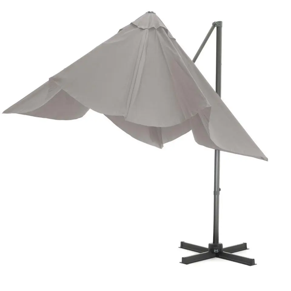 Kantelbare Zweefparasol 250x250 cm -Sterke Zweef Parasol, Licht Grijs