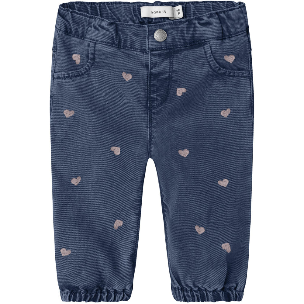 Køb Name It Dark Blue Denim Hearts Emb Nmfrose Shaped R Emb Jeans 5321-Yb