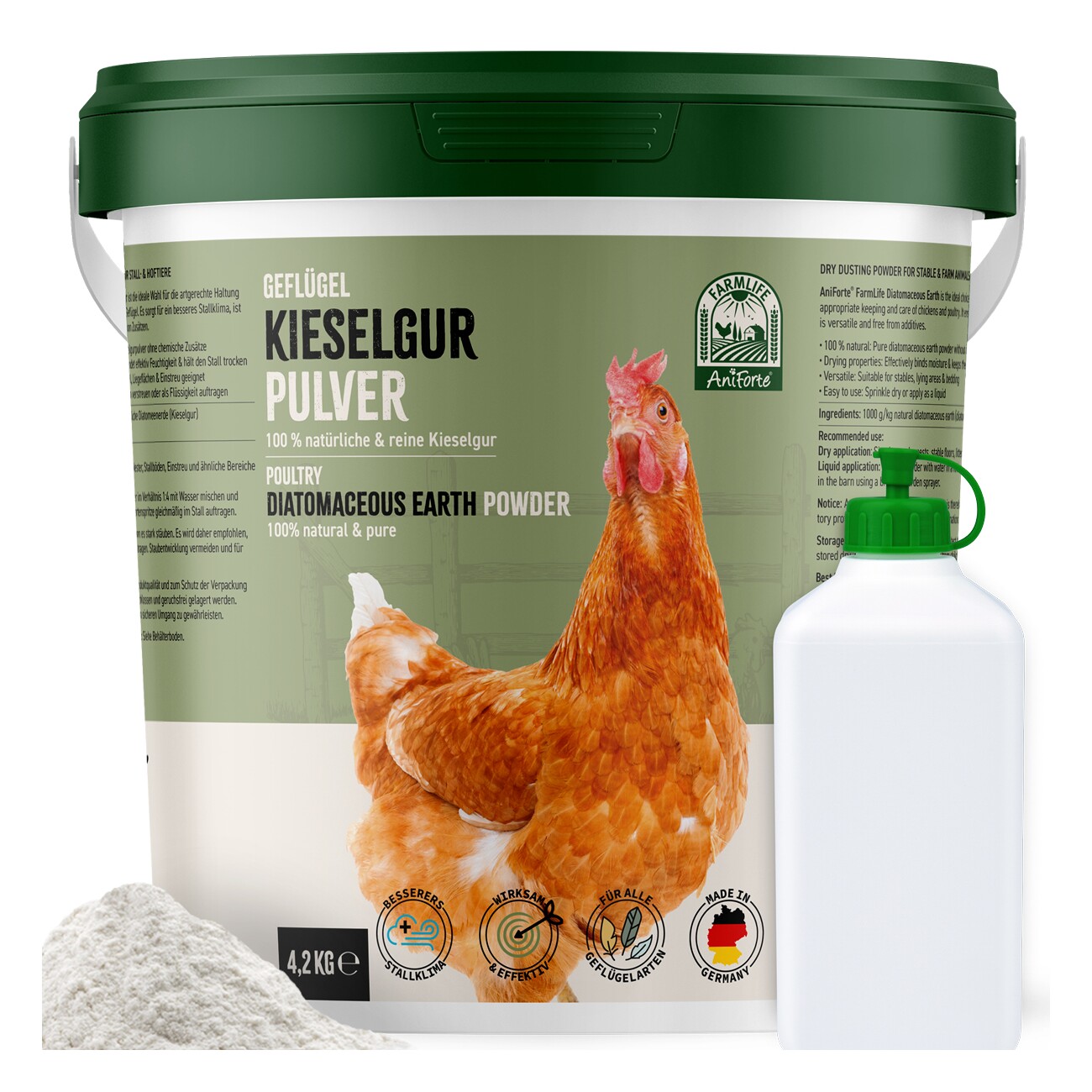 AniForte Kieselgur Pulver inkl. Stäuberflasche 4,2 kg