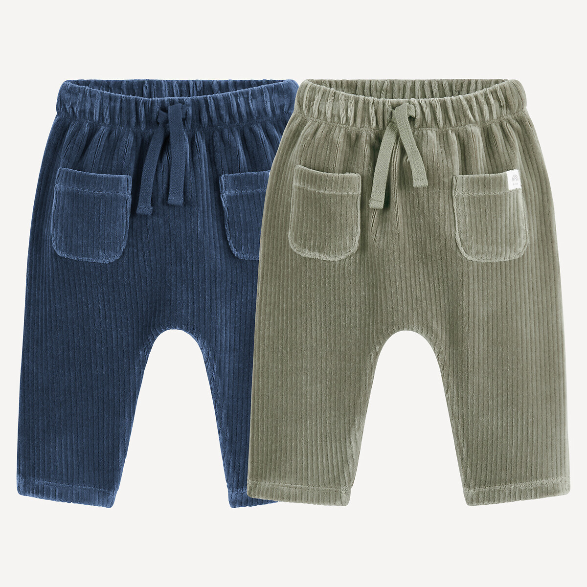 COLEÇÃO LA REDOUTE<br>Conjunto de 2 calças harém em tecido geribd fluweel