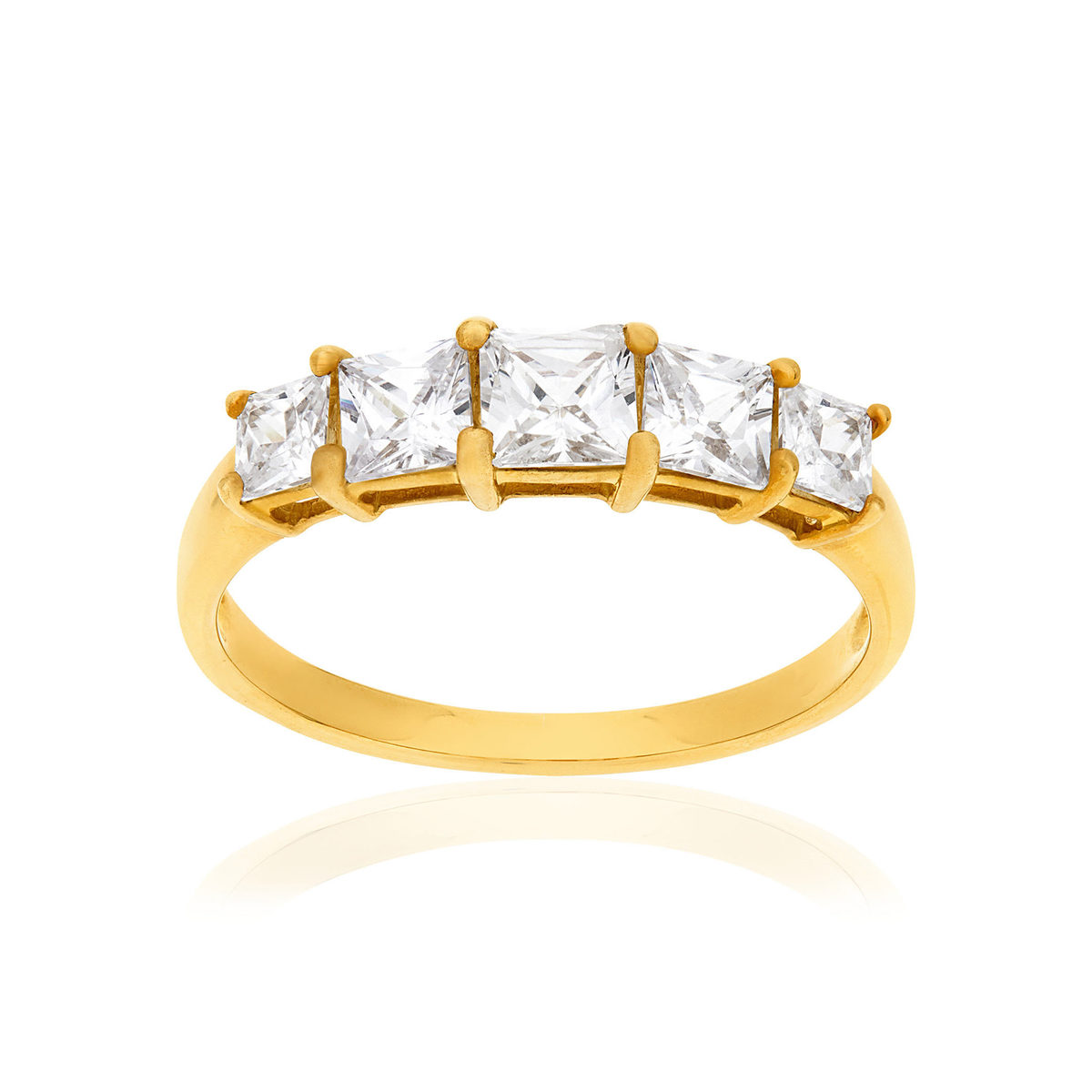 Bague or 375 jaune zirconias