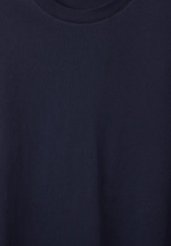 Basic T-Shirt in Unifarbe - eclipse blue
