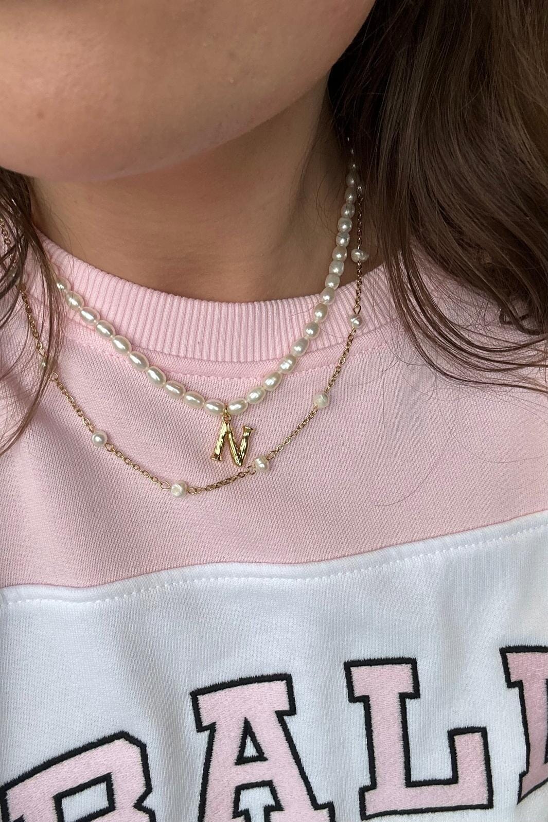 Mellow Moon Pearl Dot Necklace