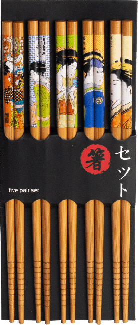 Emro Eetstokjes met Japanse Geisha (5 sets)