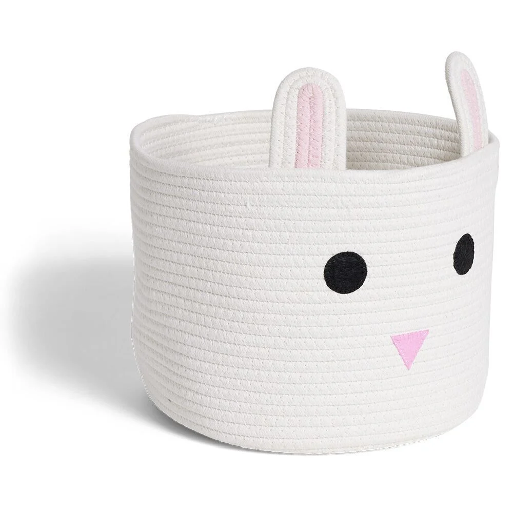 Panière lapin blanc Ø30x24cm