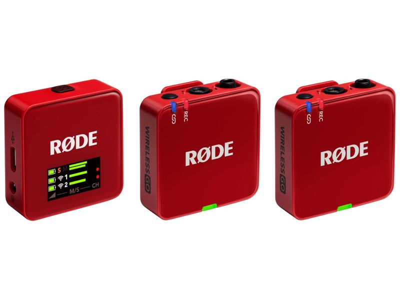 Rode Wireless GO Gen 3 Rot Kompaktes drahtloses 2-Kanal Mikrofonsystem