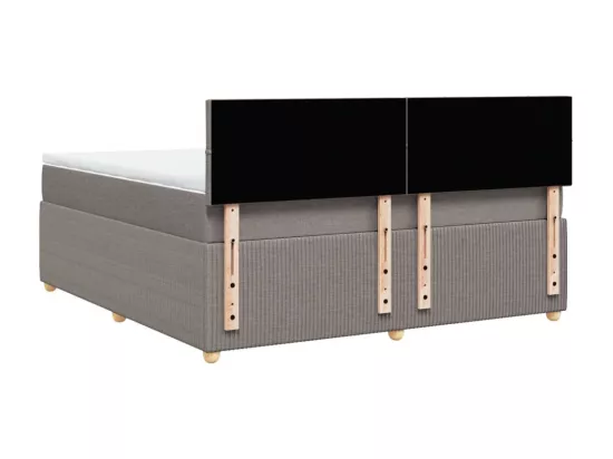 Sommier à lattes de lit avec matelas Taupe 180x200 cm Tissu