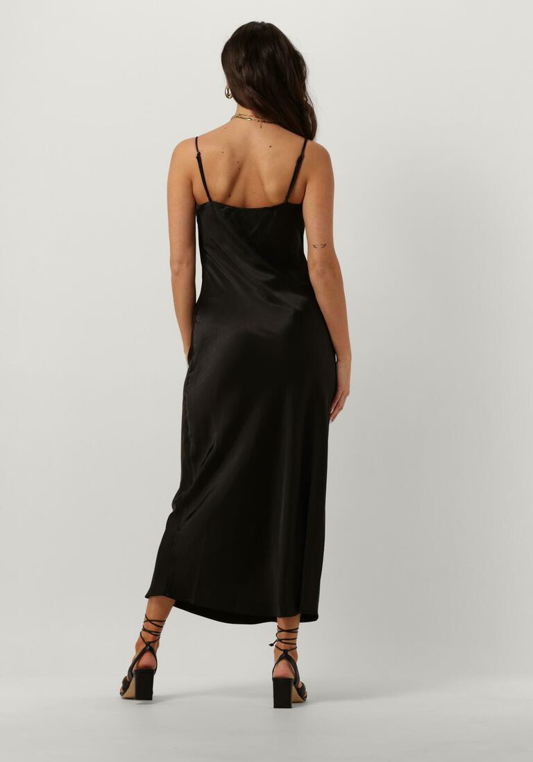 NOTRE-V zwarte notre-v maxi jurk satin strap dress