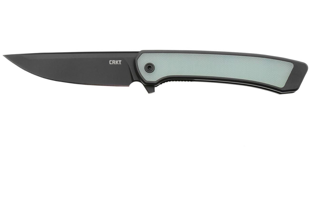 CRKT Q Compact 7077J Black DLC CPM S35VN, Black DLC Aluminum, Gray G10 Inlay, zakmes, Richard Rogers design