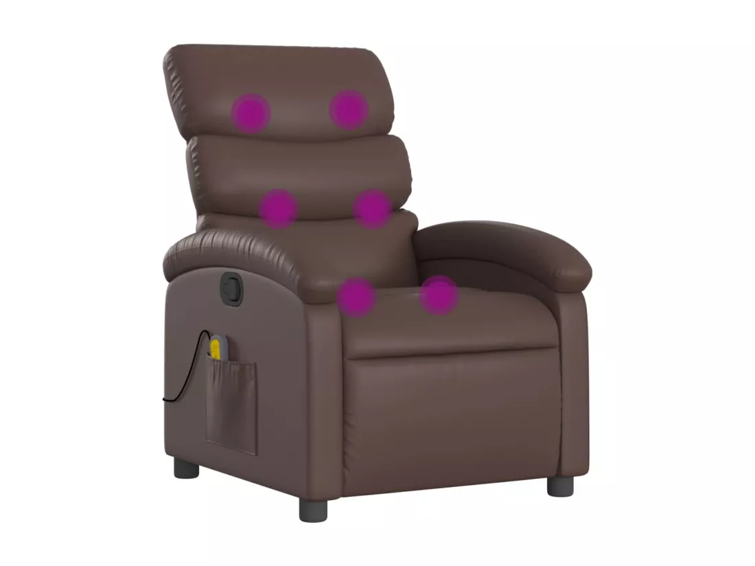Fauteuil de massage inclinable Marron Similicuir