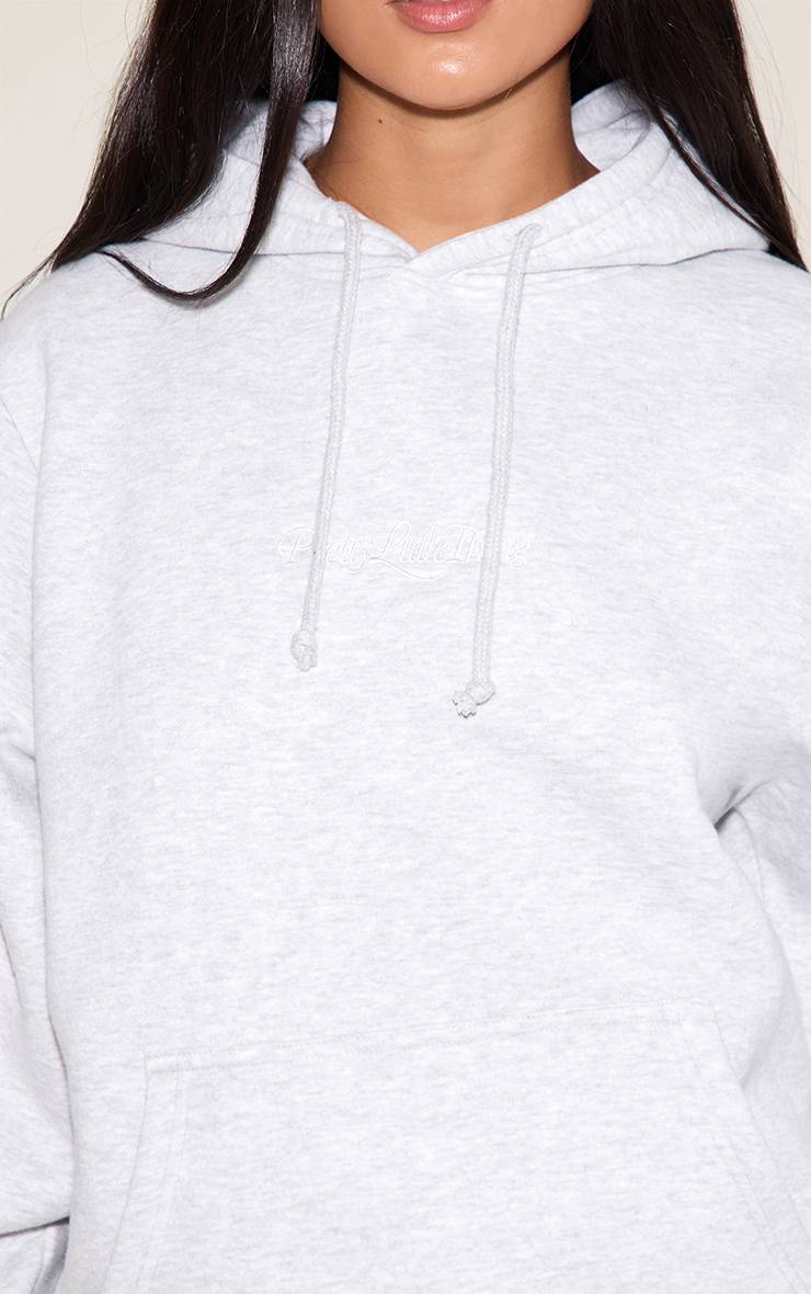 Gris Cendré Sweat À Casynthétiqueche Oversize Brodé Crème Beurre