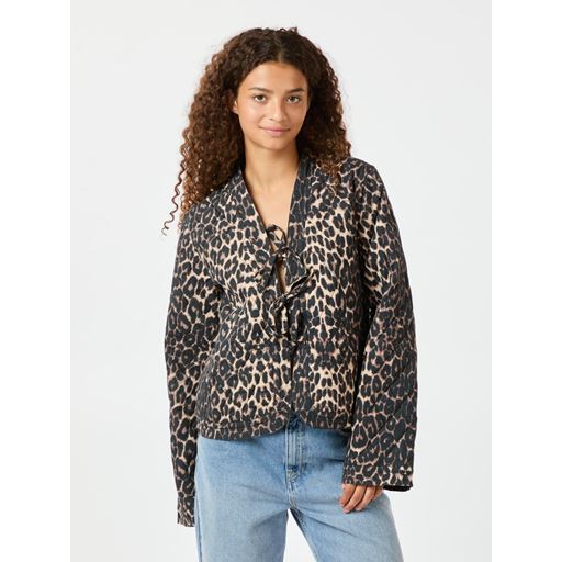 Neo Noir Dubbie Leo Quilt Jakke, Leopard, 38