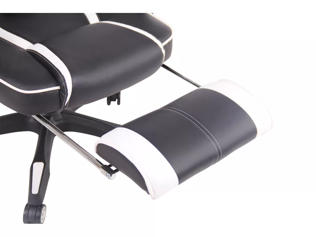 Chaise de bureau - Similicuir & Plastique - Noir / Blanc - Heat
