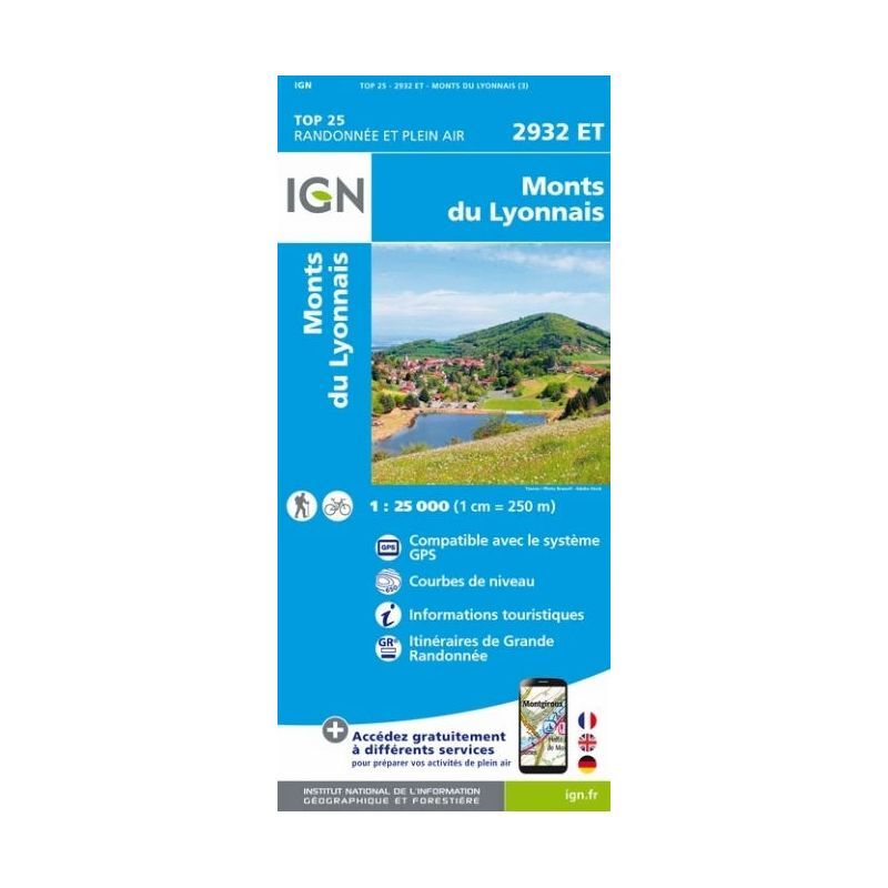 Monts Du Lyonnais - Carte topographique