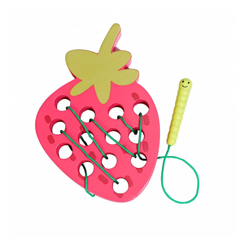 Jeux d'éveil et de préhension fraise à lacer