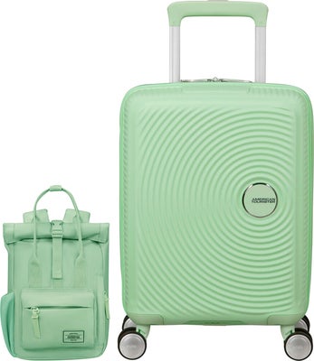 American Tourister Soundbox Mini Koffert 22L & Urban Groove City Ryggsekk 7L, Pastel Green