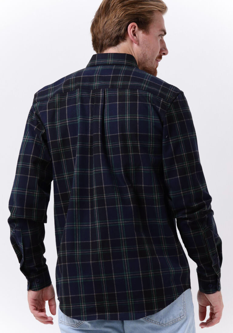 WOODBIRD donkerblauwe woodbird overshirt fling check shirt
