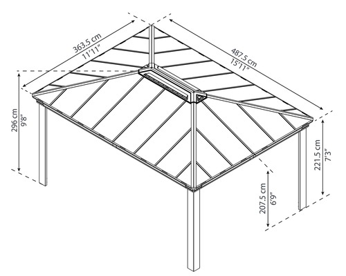 Gazebo Palram – Canopia Dallas 4900 488 x 364 cm antraciet