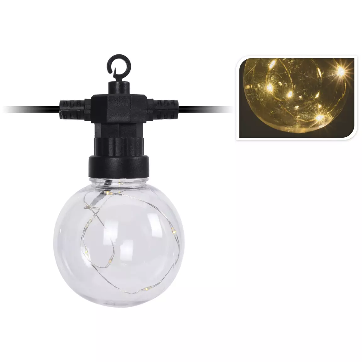 Guirlande lumineuse à piles 5 m 80 LED Garden light Blanc chaud