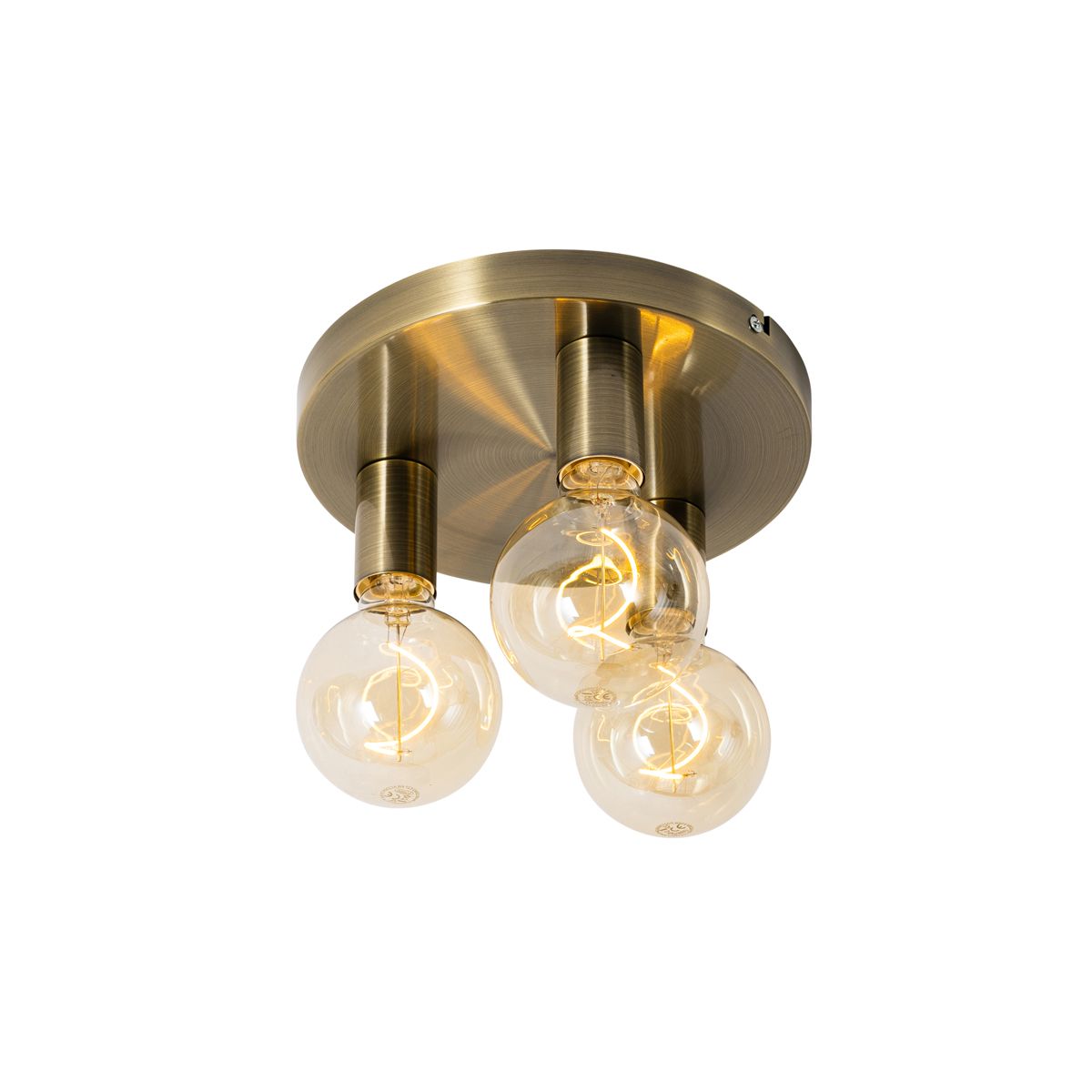 Smart plafondlamp brons rond incl. 3 Wifi G95 - Facil
