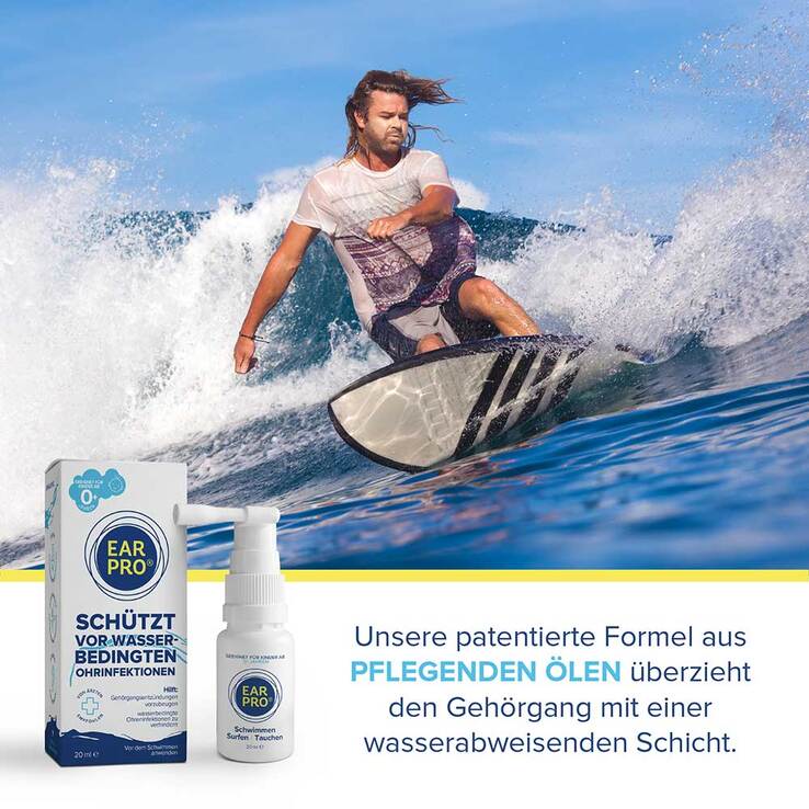 Ear Pro Ohrenspray Schutz Schwimmen Tauchen Surfen, 20 ml