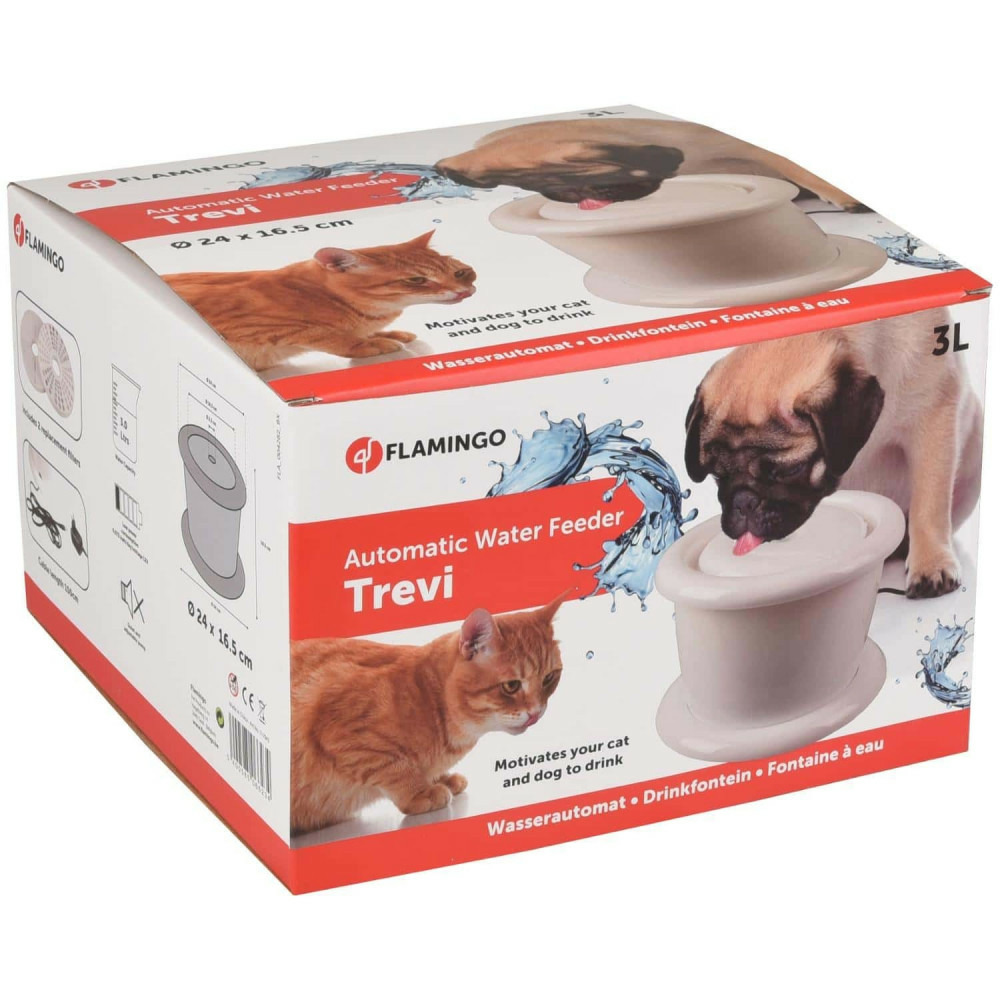 Fontaine 3 litres, trevi, pour chien et chat, couleur blanche.
