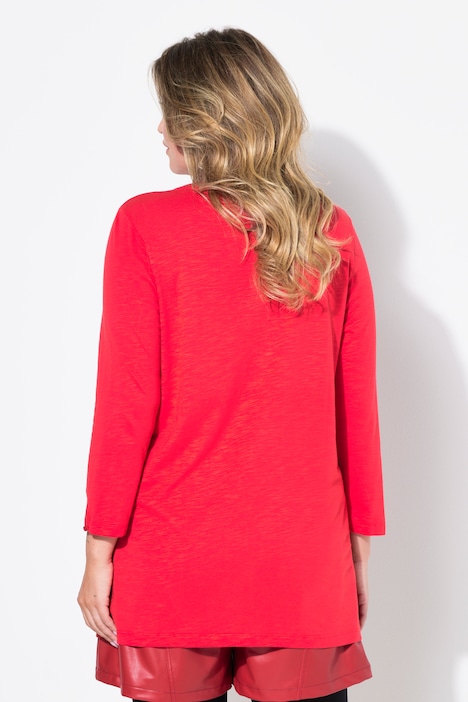 Blusenshirt, Straight Fit, Ausschnitt mit Chiffon