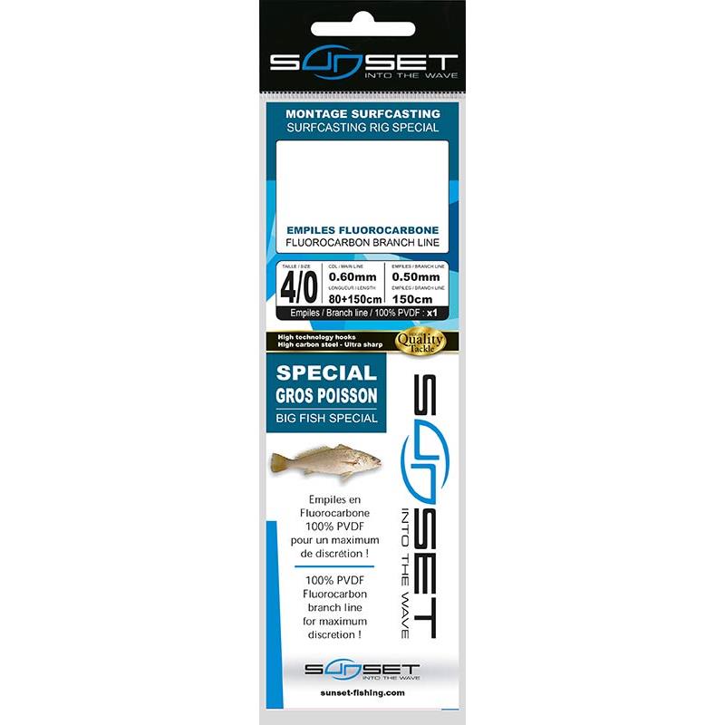 Bas De Ligne Sunset Surfcasting Rs Competition Special Gros Poisson - Fluoro + Octopus