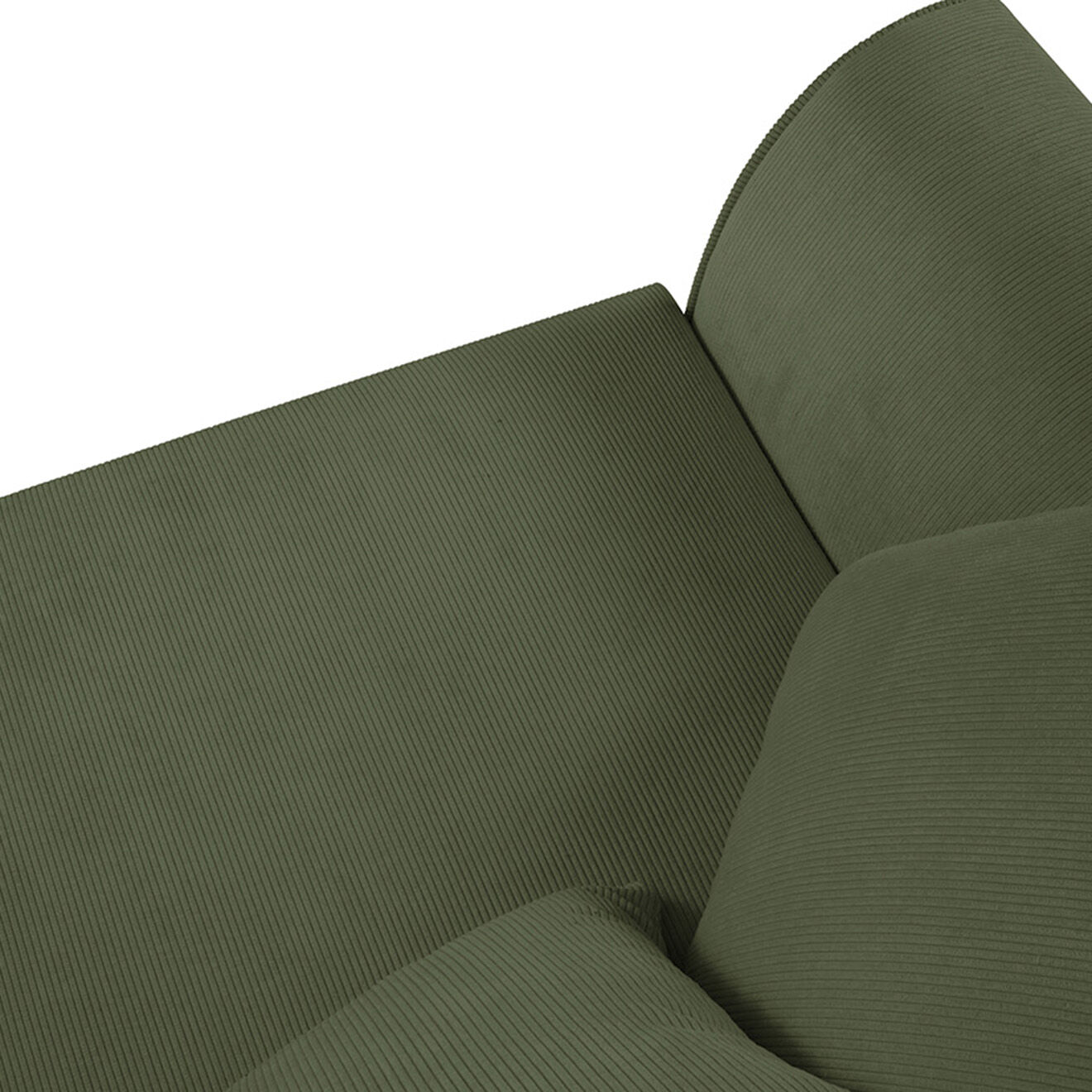 Mazzini Sofas Canapé Quince Velours côtelé 3 Places vert - 182x92x80 cm