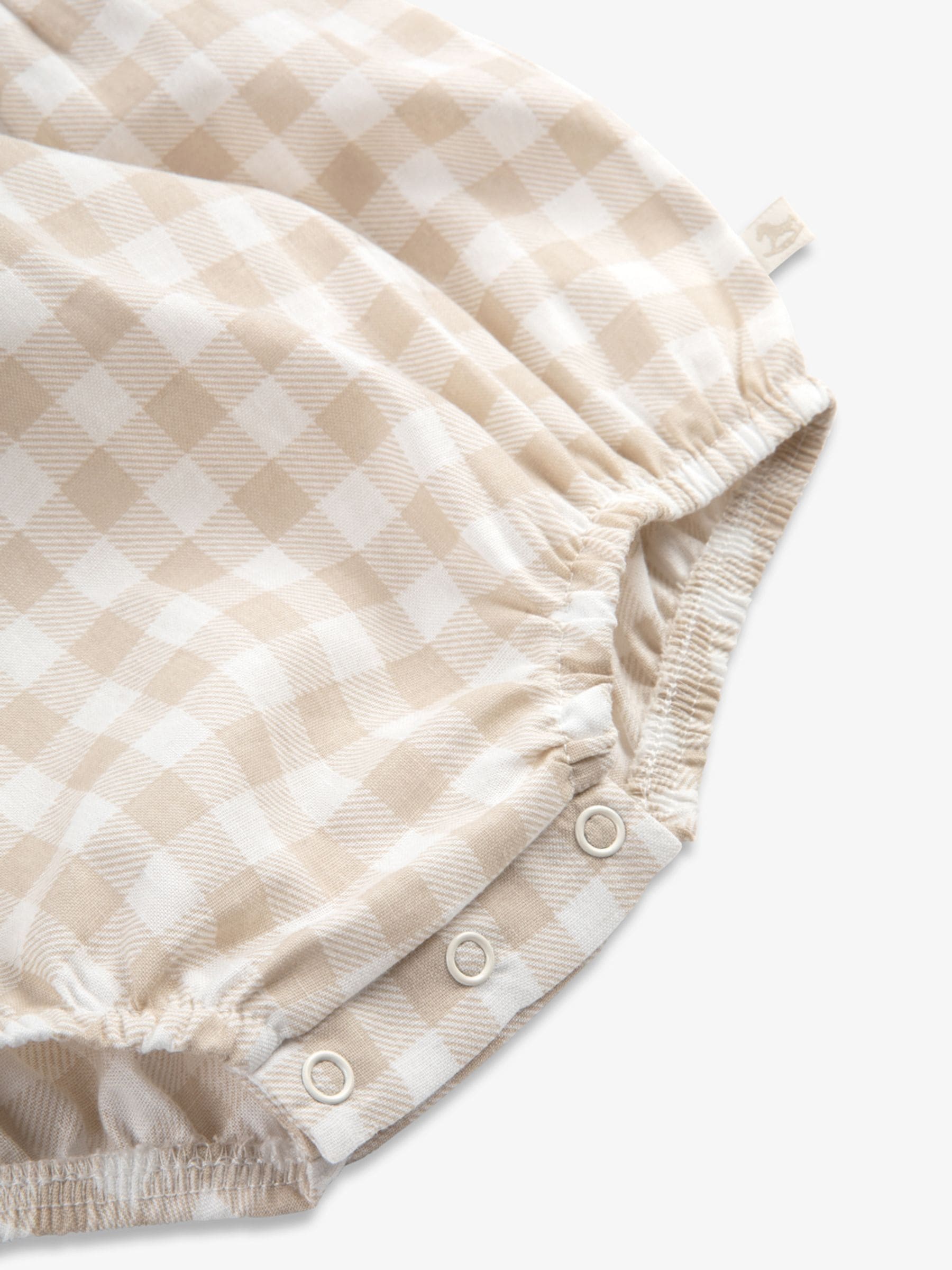 Fawn gingham - The Little Tailor geweven babyromper van 100% katoen