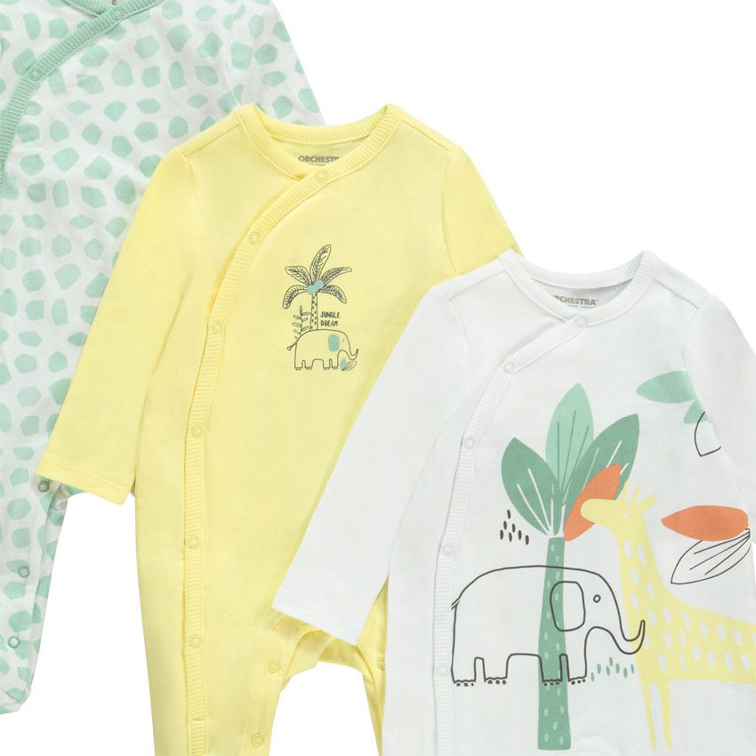 Lot de 3 dors-bien fantaisie pour bébé garçon avec ouvertures différentes selon l'âge - Blanc