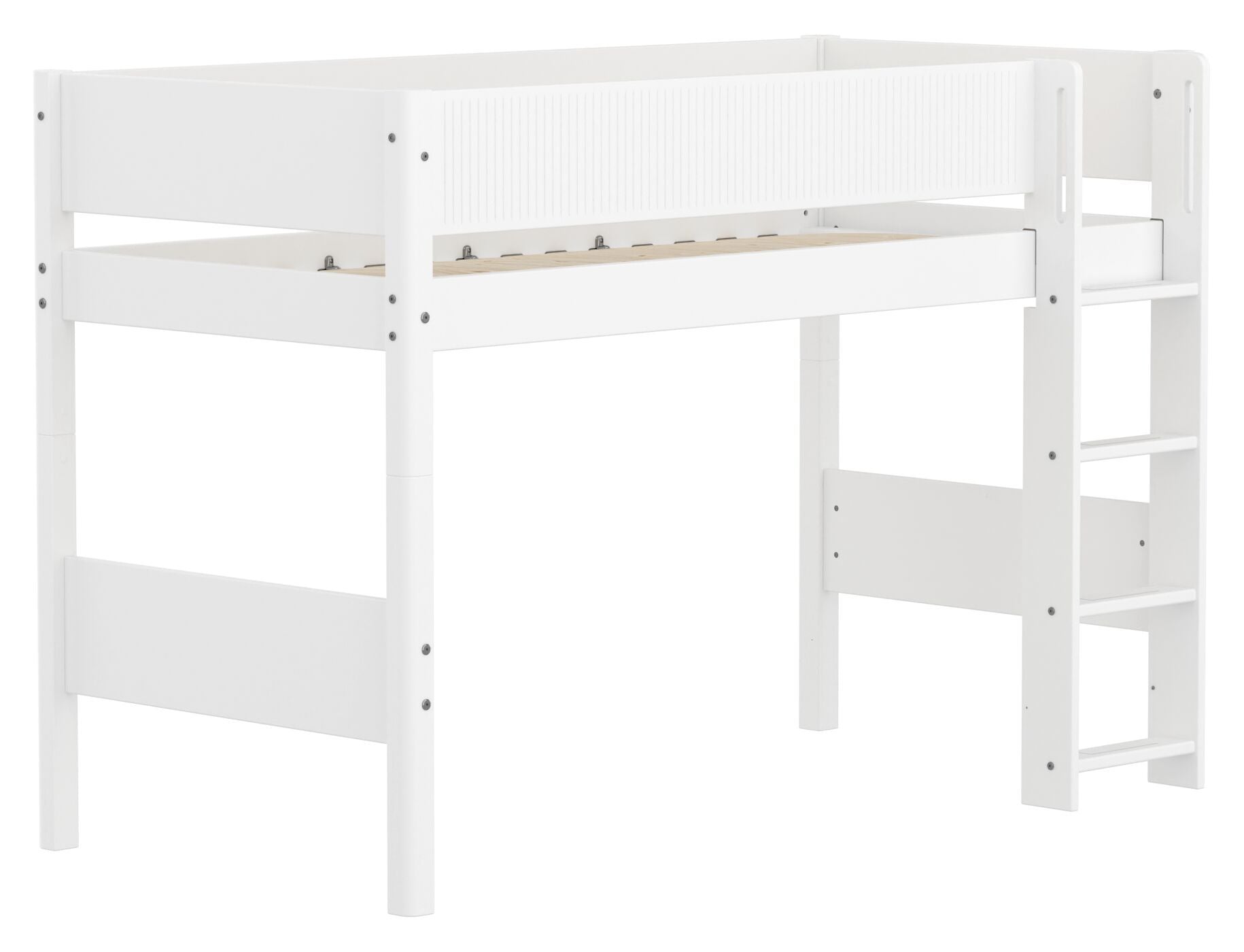 Flexa WHITE Mittelhochbett - Weiss / B: 109.0 cm x T: 210.0 cm x H: 143.0 cm