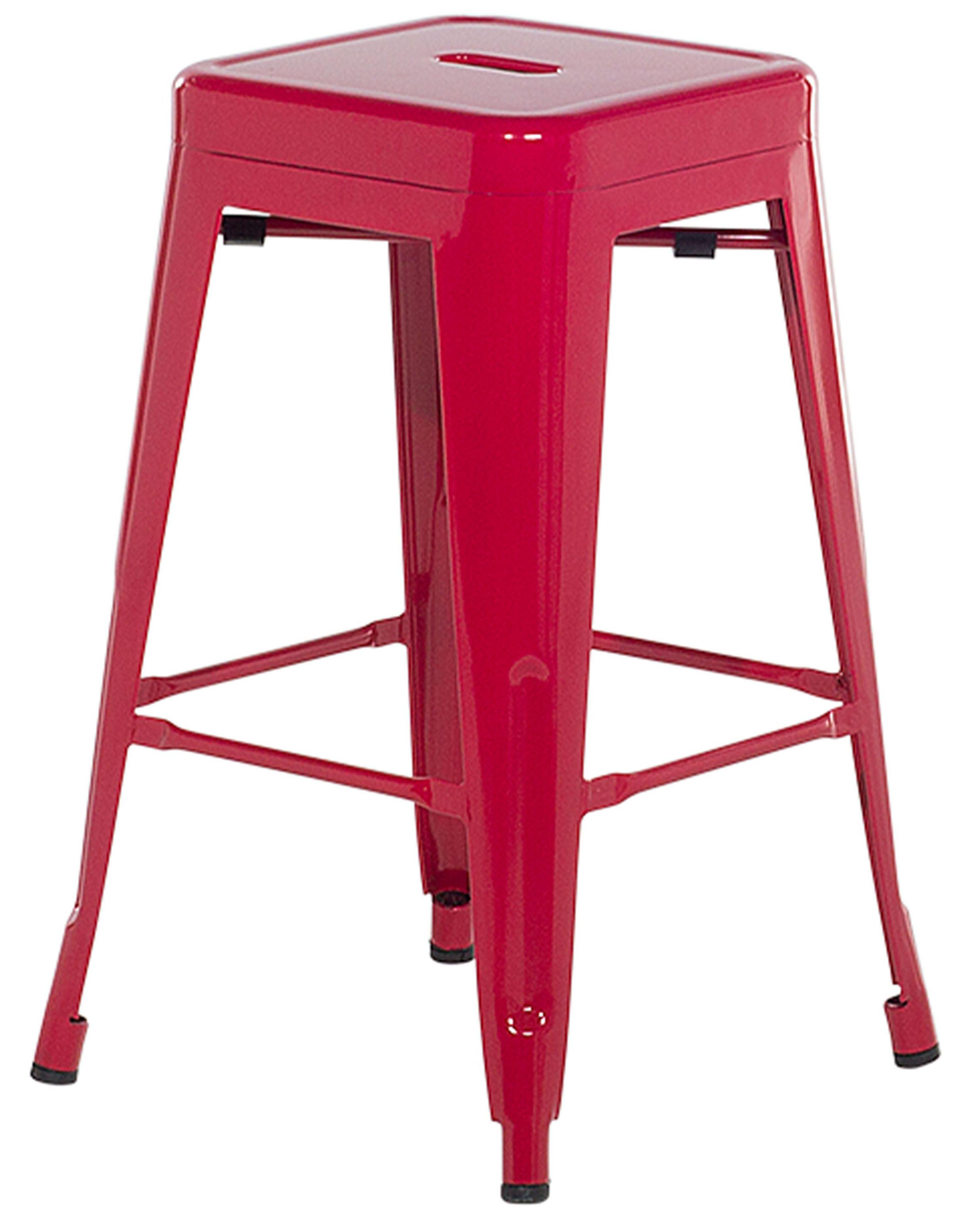 Set van 2 barkrukken CABRILLO Metaal Rood
