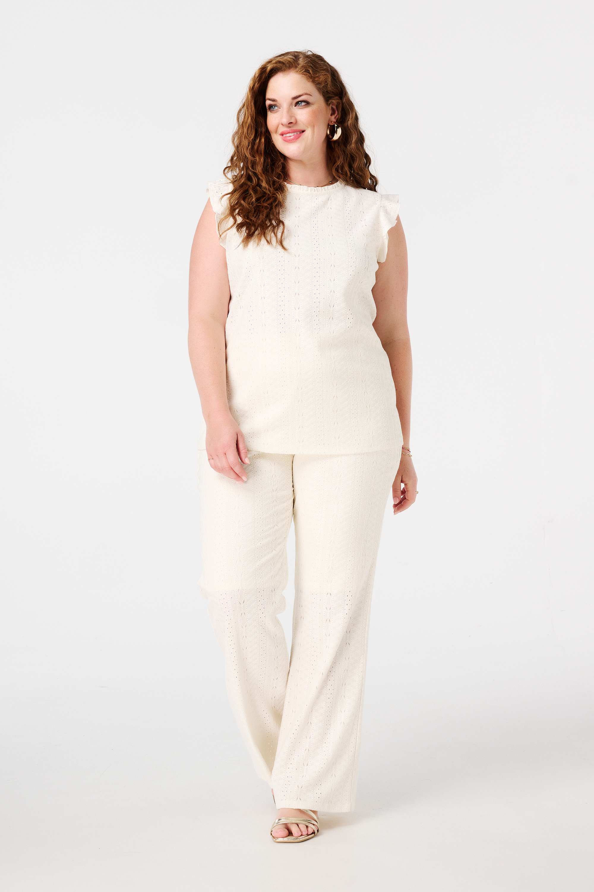 Gehaakte broek Cream