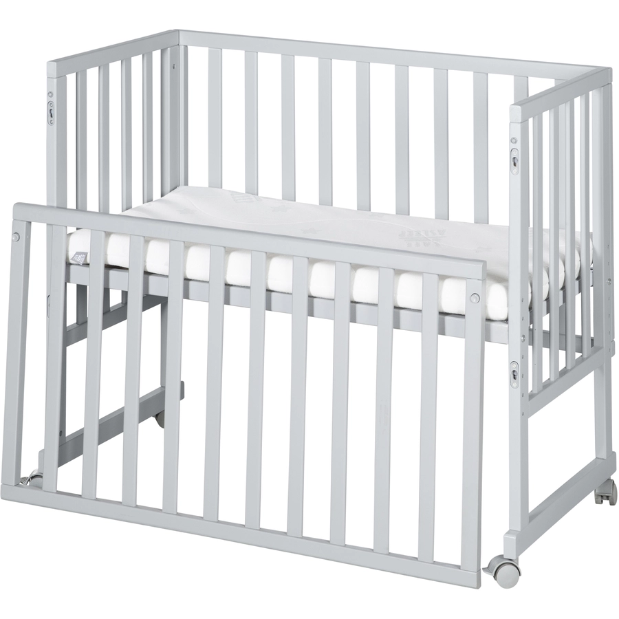 roba Stuben- und Beistellbett safe asleep® 3 in 1 taupe + Matratze