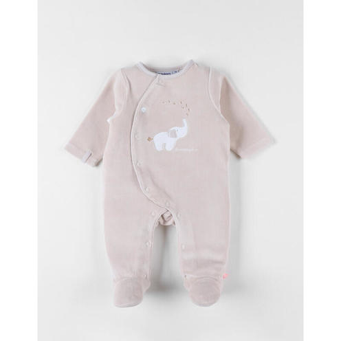 Pyjama dors bien velours beige Bali 1m Bali Moka et Snow - NOUKIE 'S
