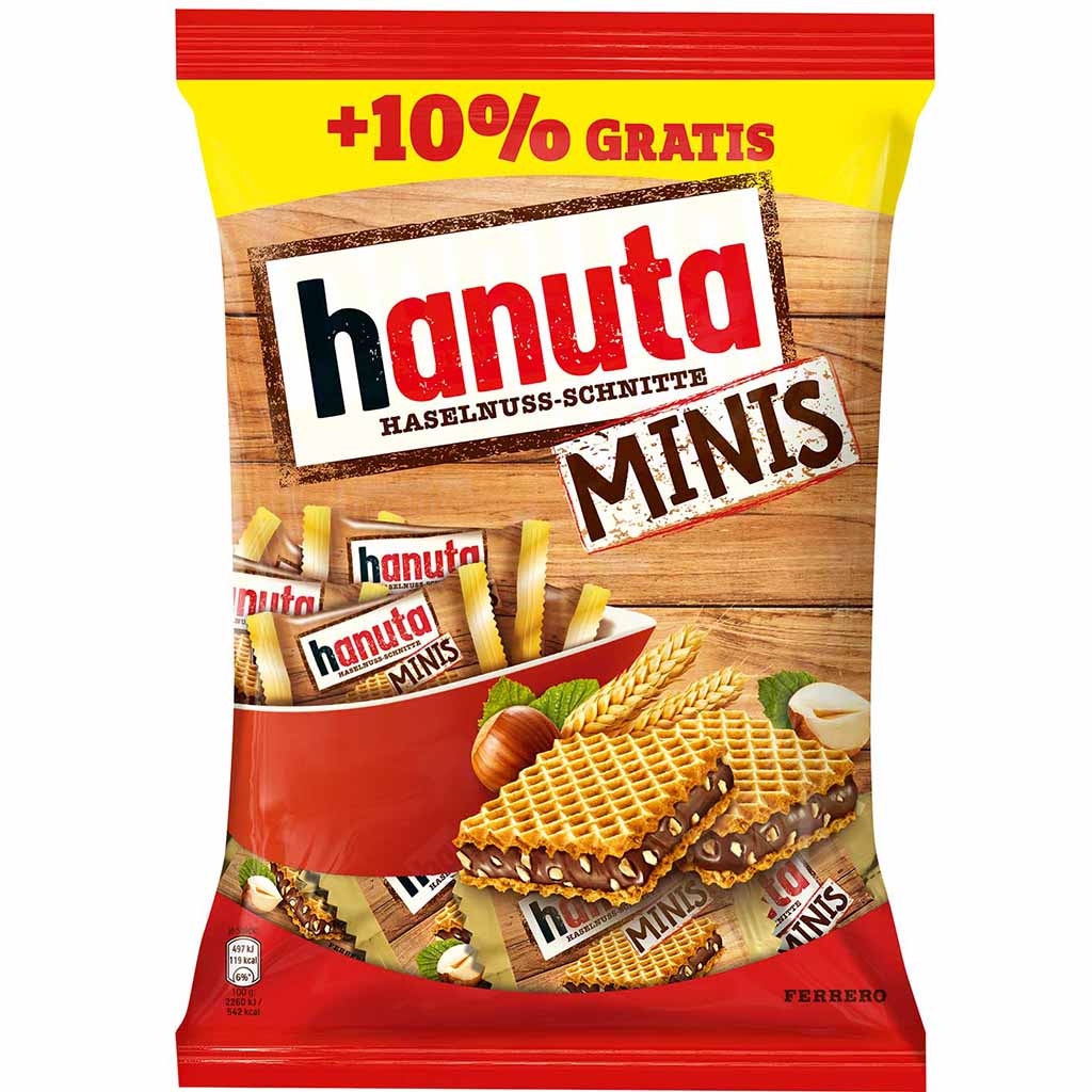 Hanuta minis Haselnuss-Schnitte 220g MHD:12.6.25
