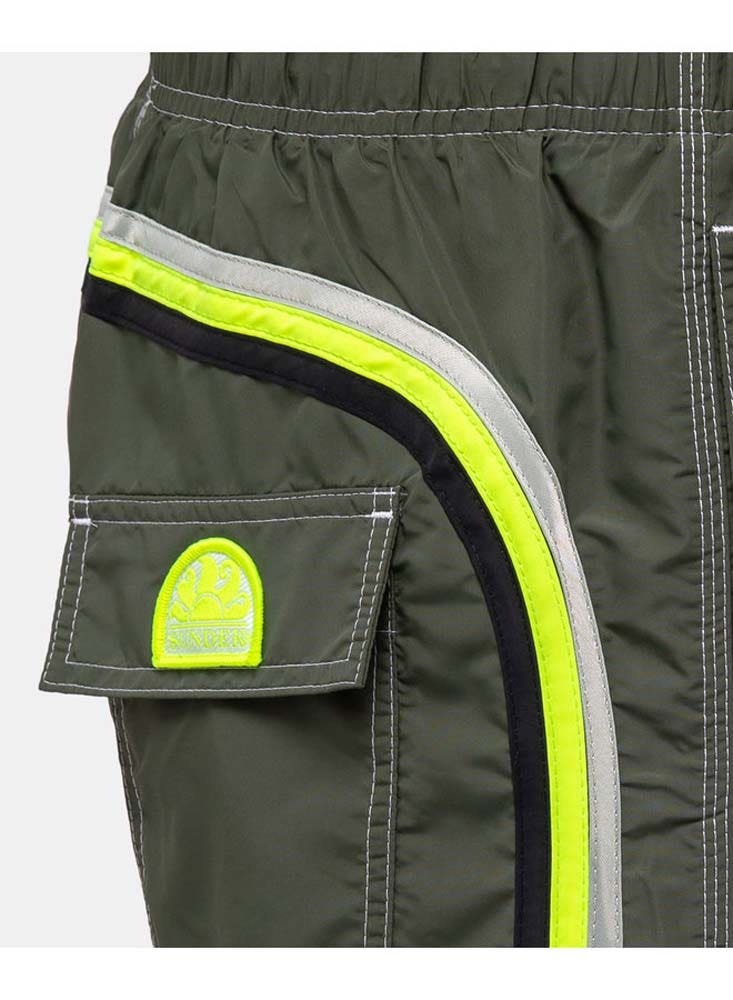 Sundek  Stretch Waist Mid-Length Boardshort
