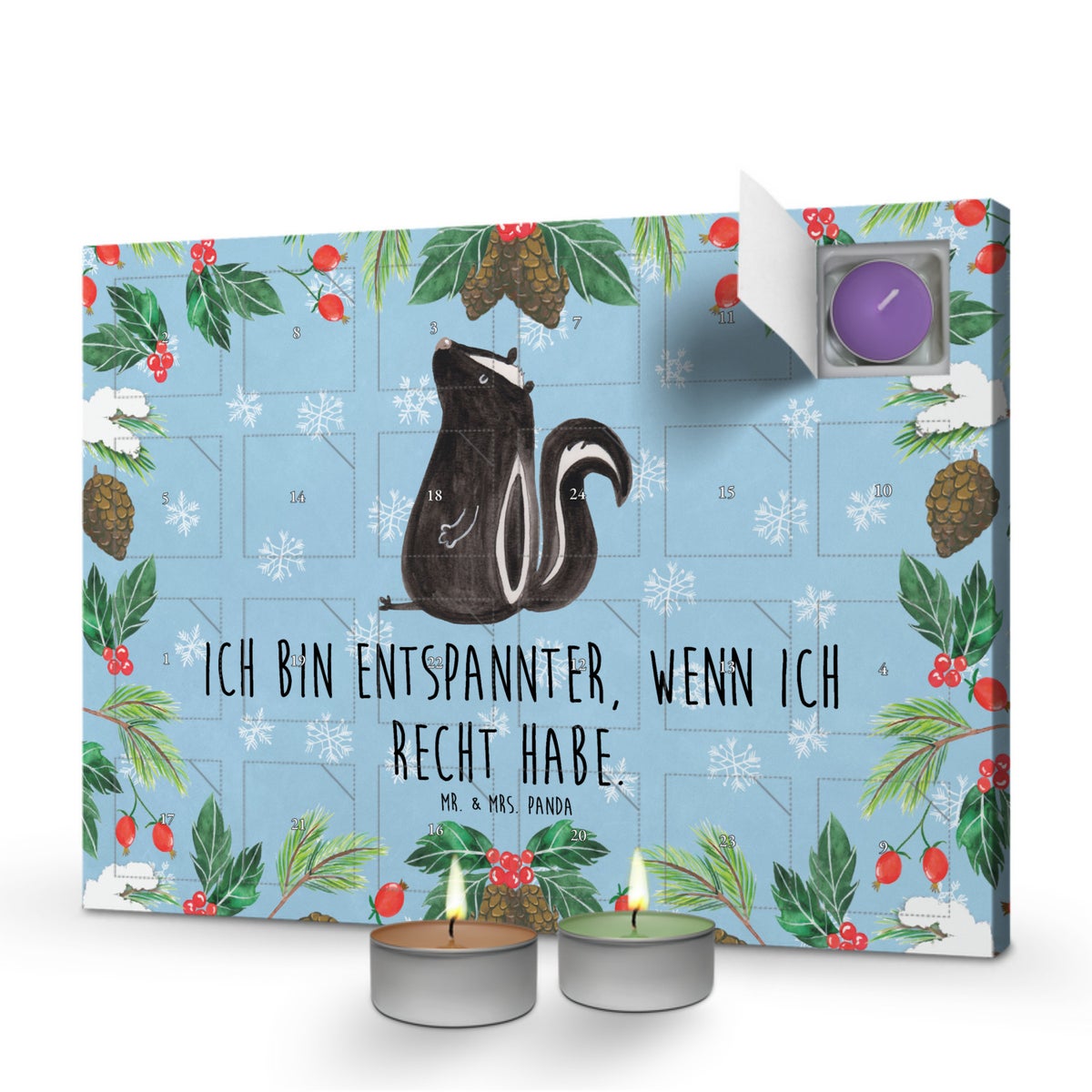 Mr. & Mrs. Panda Geurkaars Adventskalender Stinkdier Zittend - Pastelblauw