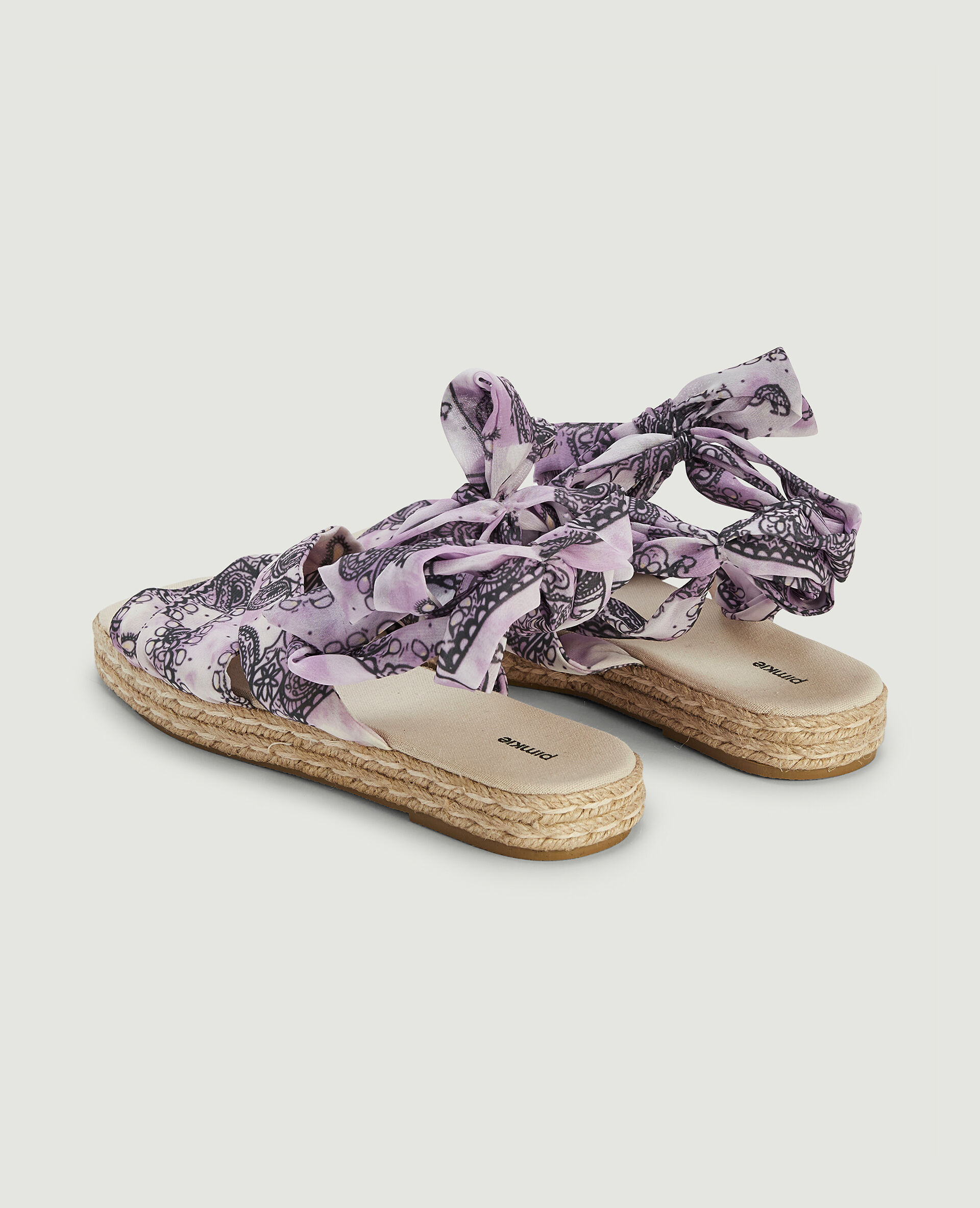 Sandales plateforme semelles cordes - Lilas